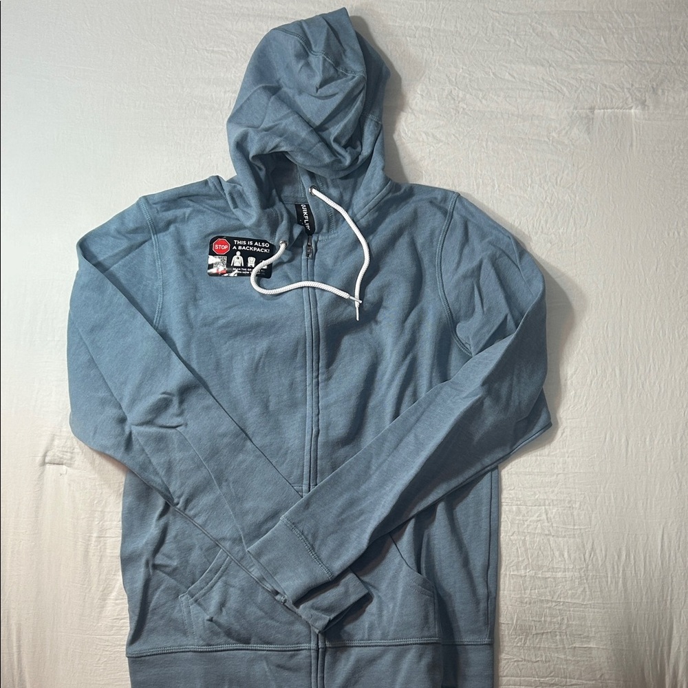Men's Zip-Up Hoodie in Light Blue